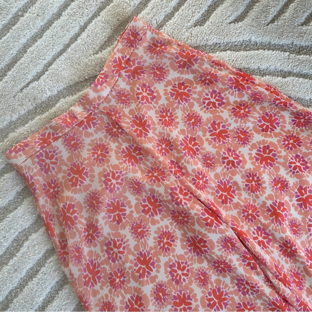 Jane Wood Paris Floral Mega Wide Leg Trousers Size 38